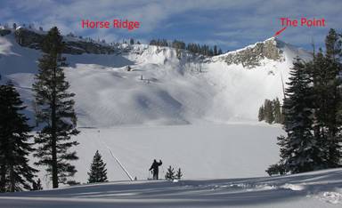 Ostrander Lake and Horse Ridge from the hut